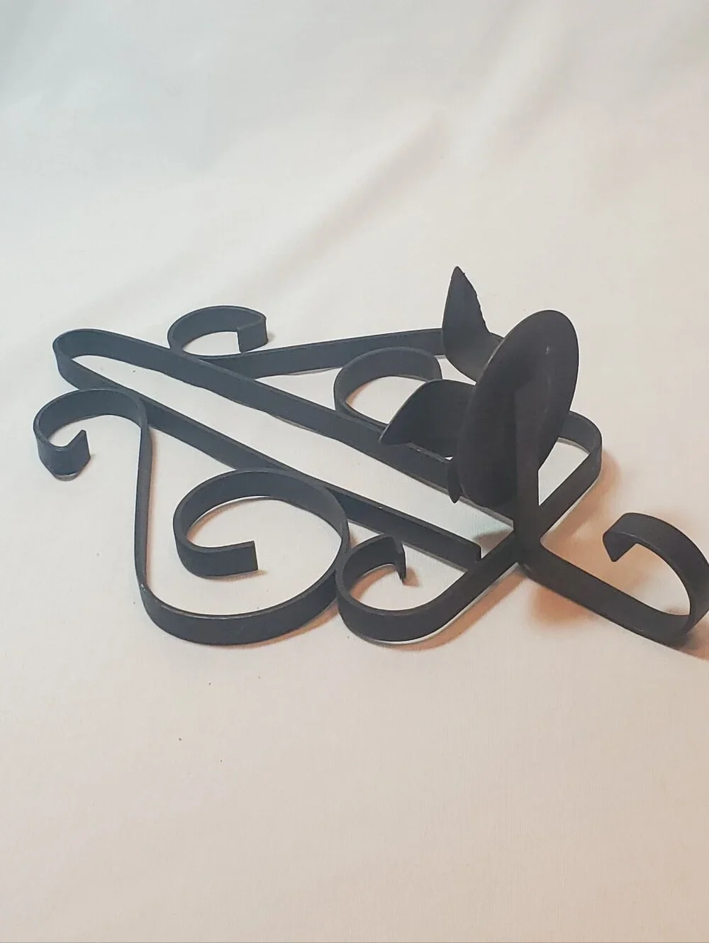 Black Victorian Gothic Vtg Scroll Wall Hanging Sconce Taper Candle Holder